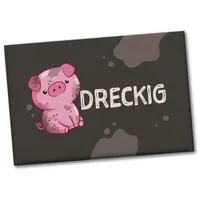 Speecheese Schwein Souvenir Magnet eckig mit Spruch Dreckig für
