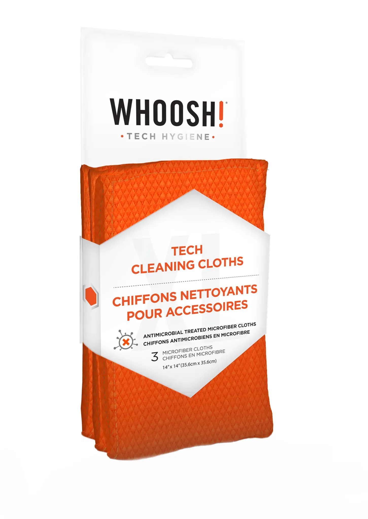 WHOOSH! Tech Cleaning Cloths, Geräte-Reinigungstücher, Handy/Smartphone, Orange,