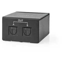 Nedis ASPL2512BK, Schwarz, TosLink, TosLink, Weiblich, Weiblich, Metall