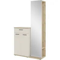HBZ Garderoben-Set Kompaktgarderobe 105 x 188 x 38 cm Eiche/Cashmere