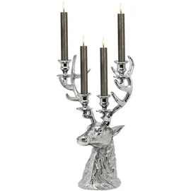 Edzard Kerzenleuchter Hirsch Richard Aluminium Silber
