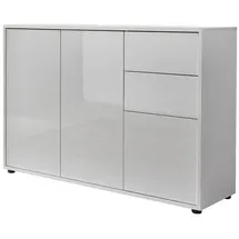 BMG Möbel Kommode »Mailand 10« (in Weiß/Weiß Hochglanz lackiert), Schubladenkommode Anrichte Sideboard