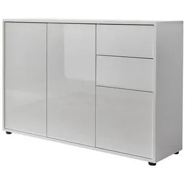 BMG Möbel Kommode »Mailand 10« (in Weiß/Weiß Hochglanz lackiert), Schubladenkommode Anrichte Sideboard