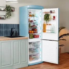 Cecotec Bolero Coolmarket Combi Origin 294 Retro-Kühl-Gefrierkombination (294 l, 1902 mm hoch, Blue)