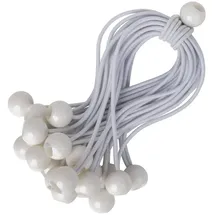 Pretex Spanngummi mit Kugel - Set von 25 Stück x 23cm Gummispanner - Hochbelastbare Spanngummis Perfekt als Planenspanner oder Zeltspanner - Zeltgummi Expanderschlingen Weiß