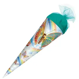 ROTH Schultüte Rainbow Butterfly rund Tüllverschluss