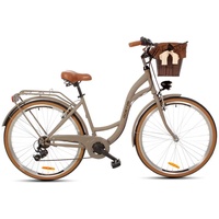 Goetze Citybike Mood 28 Zoll 7 Gang Tiefeinsteiger Retro Damenfahrrad mit Korb