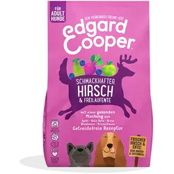 Edgard&Cooper Adult Hirsch/Freilauf-Ente Hundetrockenfutter 7 Kilogramm