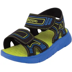 Sandale KAPPA, Gr. 25, blau (blau, schwarz), Synthetik, mehrfarbig, sportlich, Schuhe Sandale, - mit Sohle in Kontrastfarben