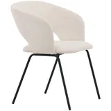 Livetastic Stuhl-Set, Schwarz, Weiß, Metall, Textil, Uni, Füllung: Schaumstoff, rund, 66x86x66 cm, inklusive Armlehnen, Esszimmer, Stühle, Esszimmerstühle