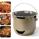 Tragbarer Holzkohlegrill, Mini-holzkohlegrill Aus Edelstahl, Ideal Zum Campen (grün)
