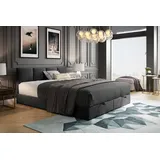 Trada Royal Boxspringbett 140 x 200 cm H3 Dunkelgrau