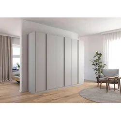 Drehtürenschrank RAUCH "Monostar", grau (seidengrau), B:271cm H:210cm T:54cm, Holzwerkstoff, Schränke, mit umfangreicher Innenausstattung