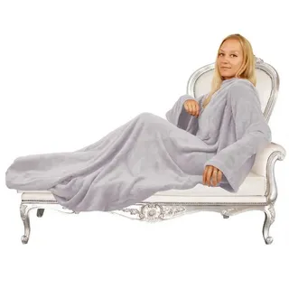 BestLivings Kuscheldecke mit Ärmeln Grau