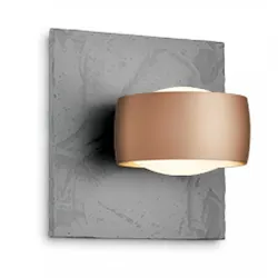 Oligo Grace Unlimited LED Wandleuchte satin copper | Glasplatte Betonstruktur