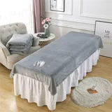 Highdi Massage Bettlaken mit Loch, Waschbare Massage Tischdecke Atmungsaktiv Bezug für Massageliege Weiches Beauty Betttisch-Bezug (120x200CM,Grau)