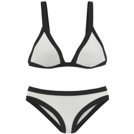 VENICE BEACH Triangel-Bikini, Damen weiß-schwarz, Gr.38 Cup C/D,