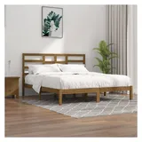 vidaXL Massivholzbett 200 x 200 cm Honigbraun