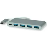 Roline 14.02.5061 (USB-C, 5 Ports), Dockingstation + USB Hub, Silber