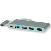 Roline 14.02.5061 (USB-C, 5 Ports), Dockingstation + USB Hub, Silber