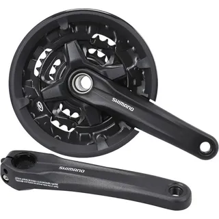 Shimano Kurbelgarnitur 44/32/22 Zähne 175mm FCMT210-3, Festachse mit KSS, schwarz (1 Set) - Black - 175 mm