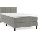 vidaXL Boxspringbett mit Matratze Hellgrau 100x200 cm Samt1348346