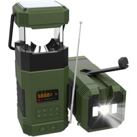 Libovgogo DF-585 AM UKW Kurbelradio mit Bluetooth Lautsprecher Campinglampe,Solar,Handyladefunktion, 3 Lichtmodi, IP65 Wasserdichter, Taschenlampe, Stroboskoplicht, für Camping,Outdoor Wohnmobilreisen