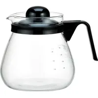 Glaskanne mit Deckel 1000 ml - Mikrowellengeeignete Teekanne aus Glas für Kaffee, Tee, Kakao und heiße Milch, ideal zum Erwärmen und Servieren - Teekanne mit Deckel Thermoglas