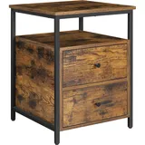 VASAGLE Nachtschrank 45 x 45 x 60 cm Braun/Schwarz