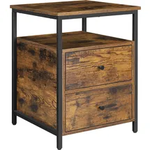 VASAGLE Nachtschrank 45 x 45 x 60 cm Braun/Schwarz