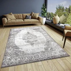 Teppich HANSE HOME "Retro", beige (creme,schwarz), B:67cm H:13mm L:120cm, Polyester, Teppiche, strapazierfähig, pflegeleicht, robust, glänzend