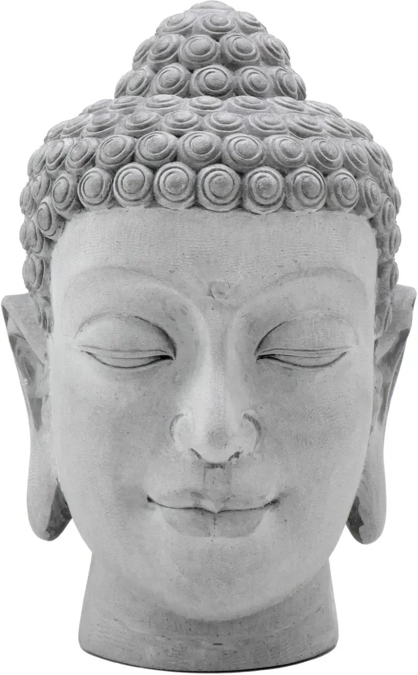 Buddha Kopf Karma - Zementgrau - 51 cm