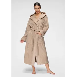 LeGer Home by Lena Gercke Damenbademantel »Anisa, ideal für Sauna & Spa, Hotelbademantel, Morgenmantel« 1 Stk. Bademantel mit Frottier Logo an der Kapuze, XS-2XL Gr. S Länge: 120 cm, taupe, , 69522510-S