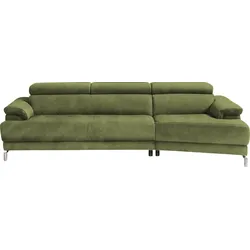 Ecksofa EGOITALIANO "Soul, extravagantes Designsofa, Megasofa, super bequem, tolle Details", grün (kiwi), B:246cm H:99cm T:140cm, Sofas, mit Trapez-Abschlußelement, inkl verstellbarer Kopfteile