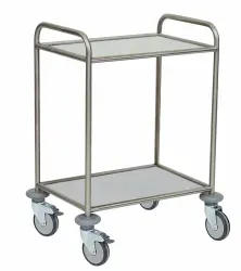 novocal Edelstahl-Mehrzweckwagen mit Vollkernfachböden SEV 2/64 , (B x T x H) 730 x 540 x 965 mm SEV2/64