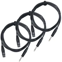 Pronomic XFJ-2.5 XLR zu Klinke Kabel (unsymmetrisches Mikrofonkabel, Länge 2,5m, säure- und ölfest, Spannzangen-Zugentlastung) schwarz