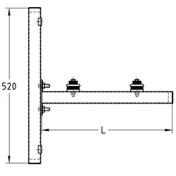 MÜPRO Wandhalterung - Konsolenset  MPC480 mit Schalldämmung  Ausleger 480mm