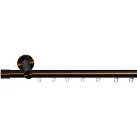 INDEKO Gardinenstange INDEKO "Consul", braun (braun, antik), L:440cm Ø:20mm, Aluminium, Gardinenstangen, Innenlauf Komplett-Set inkl. Gleitern und Montagematerial