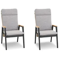 MONDO LATEA Gartensessel 83 x 60,5 x 108 cm grau 2 St.