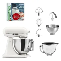 KitchenAid Artisan 5KSM175 Porcelain White Glasset mit Glasschüssel