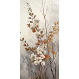 Euroart Wandbild 30 x 60 cm Soft Nature On Silver III Metall Beige