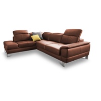 Exxpo by Gala Ecksofa Mantua II Leder Braun Cognac