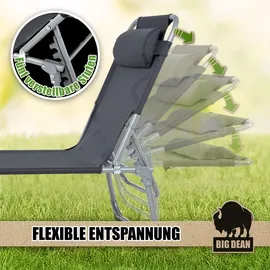 BigDean Sonnenliege 53 x 150 x 0 cm Dunkelgrau
