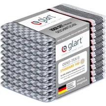 Glart 48GS 10er Set Küchentücher Grubentücher 90x45 cm aus 100% Baumwolle in schwarz, OEKO-TEX Standard 100 zertifiziert, fusselfrei, waschbar, vorgewaschen für die Küche und Abwasch