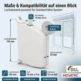 Inovatec Rollladen Aufschraubwickler Mini 5 m Gurtband Aufputz