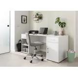 vogl möbelfabrik Büromöbel-Set VOGL MÖBELFABRIK "Modila", weiß, B:160cm H:72cm T:67cm, Arbeitsmöbel-Sets, Büromöbel-Set, Set 3 tlg. Gesamtbreite 240 cm