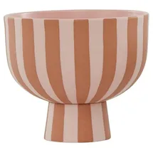 OYOY Living Toppu Bowl / Rose - Deko Schale Vase Braun / Rose Gestreift aus Keramik - Ø15 x H13 cm