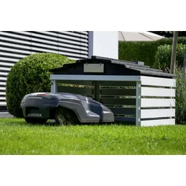 Dobar Mährobotergarage mit abnehmbarem Dach weiß