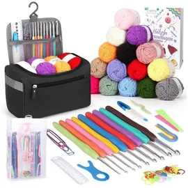 luxuskollektion Coopay Häkelset für Anfänger mit 15 Wolle, und Zubehör