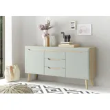 INOSIGN Sideboard »Torge, Anrichte, Kommode, Schubladenschrank«, (1 St.), abgeschrägte Füße, drei Farben, Scandi Design, 160 cm breit,